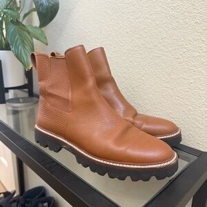Madewell Brown Leather Lug Sole Chelsea Boots